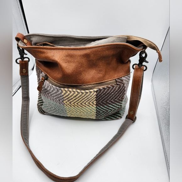 Myra Bag Handbags - Myra Bag Leather & Cotton Crossbody/shoulder Bag